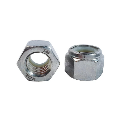 9/16"-12, 304 Stainless Steel Nylon Insert Lock Nuts