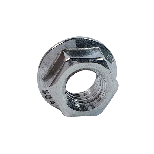 3/8"-24, 304 Stainless Steel Serrated Flange Lock Nuts