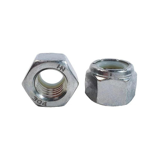 1/4"-28, 304 Stainless Steel Nylon Insert Lock Nuts