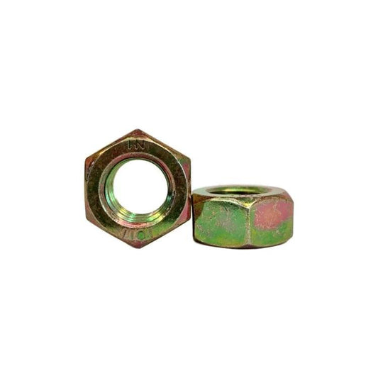 M10-P1.5, DIN 934 Class 10 Hex Nuts, Yellow Zinc Plated