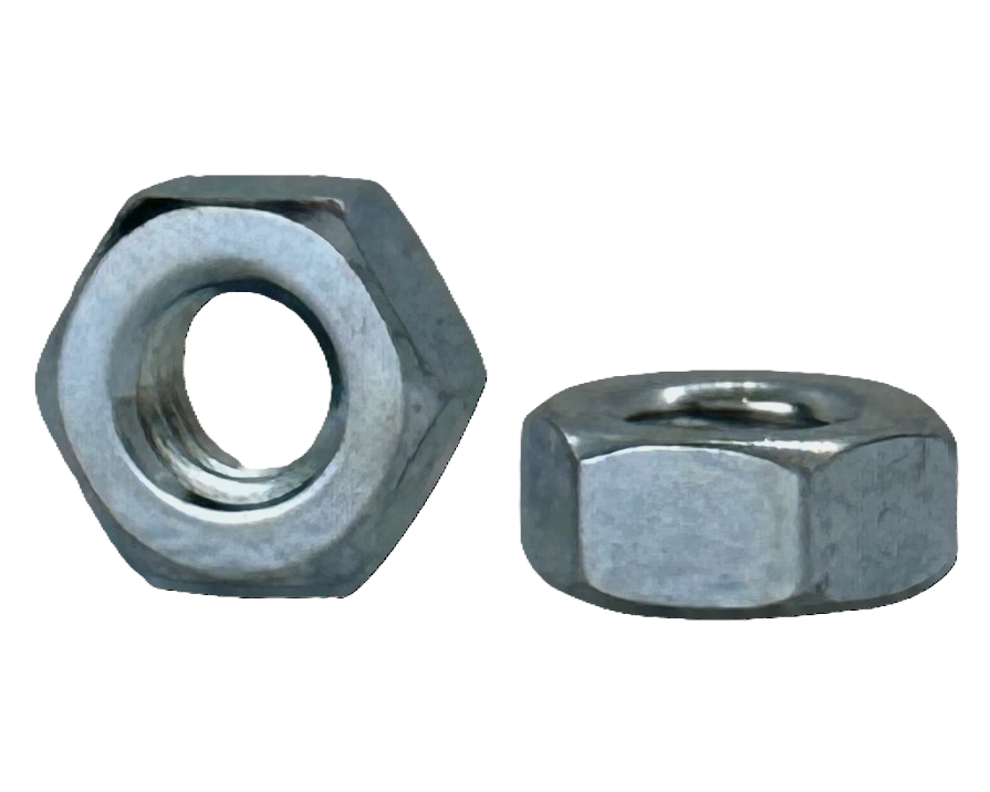 M4-P0.7, DIN 934 Hex Nuts, Zinc Plated