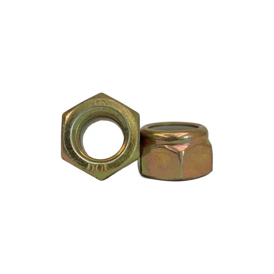 9/16"-18, Nylon Insert Lock Nuts, Yellow Zinc Plated