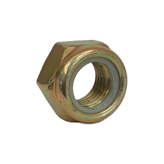 M10-P1.25, DIN 985 Class 8 Nylon Insert Lock Nuts, Yellow Zinc Plated