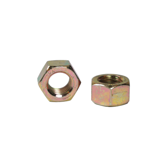 M10-P1.5, DIN 934 Class 10 Hex Nuts, Yellow Zinc Plated