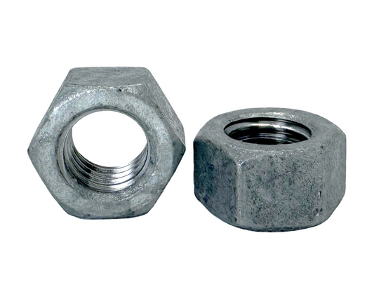 9/16"-12, Hex Nuts, Hard Dipped Galvanized