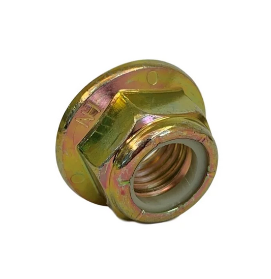 1/2"-13, Grade G Nylon Insert Flange Lock Nuts, Yellow Zinc Plated