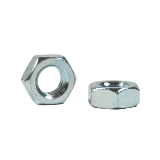 9/16"-12, Hex Jam Nuts, Zinc Plated