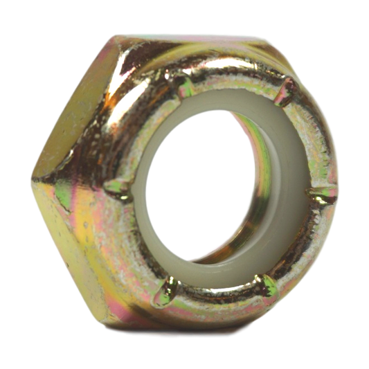 9/16"-18, Nylon Insert Lock Nuts, Yellow Zinc Plated