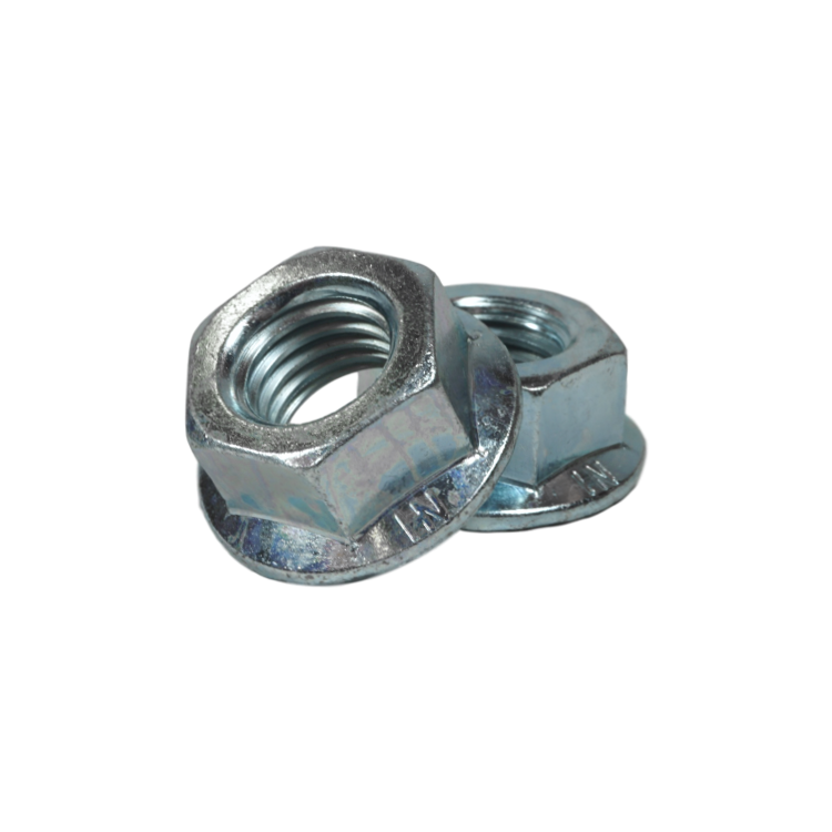 1/4"-28, Serrated Flange Lock Nuts, Zinc Plated