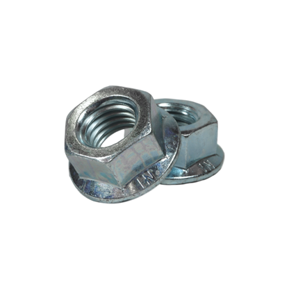 1/4"-28, Serrated Flange Lock Nuts, Zinc Plated